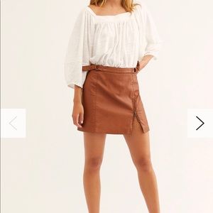 Free people faux leather skirt